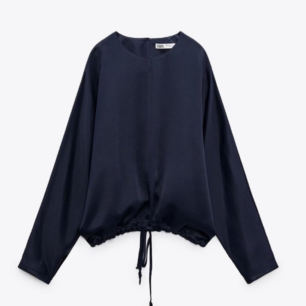 Zara Black Satin Blouse